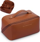 RRP £30 Set of 2 x Large Capacity Travel Cosmetic Bag Flat Big Makeup Bag for Women Portable