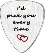 RRP £80 Set of 10 x I'd Pick You Every Time Guitar Pick Stainless Steel Gift