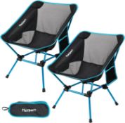 RRP £59.99 FBSPORT Set of 2 Folding Camping Chair, Lightweight Heavy Duty Camp Chair, Compact