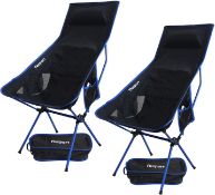 RRP £74.99 FBSPORT Folding Camping Chairs, Set of 2 Lightweight Camp Chair, Maximum Load 180 kg,