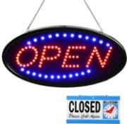 RRP £32.99 FITNATE Open Sign 19x10 inch (48x25cm) with Business Hours Sign and Double-Sided Open/