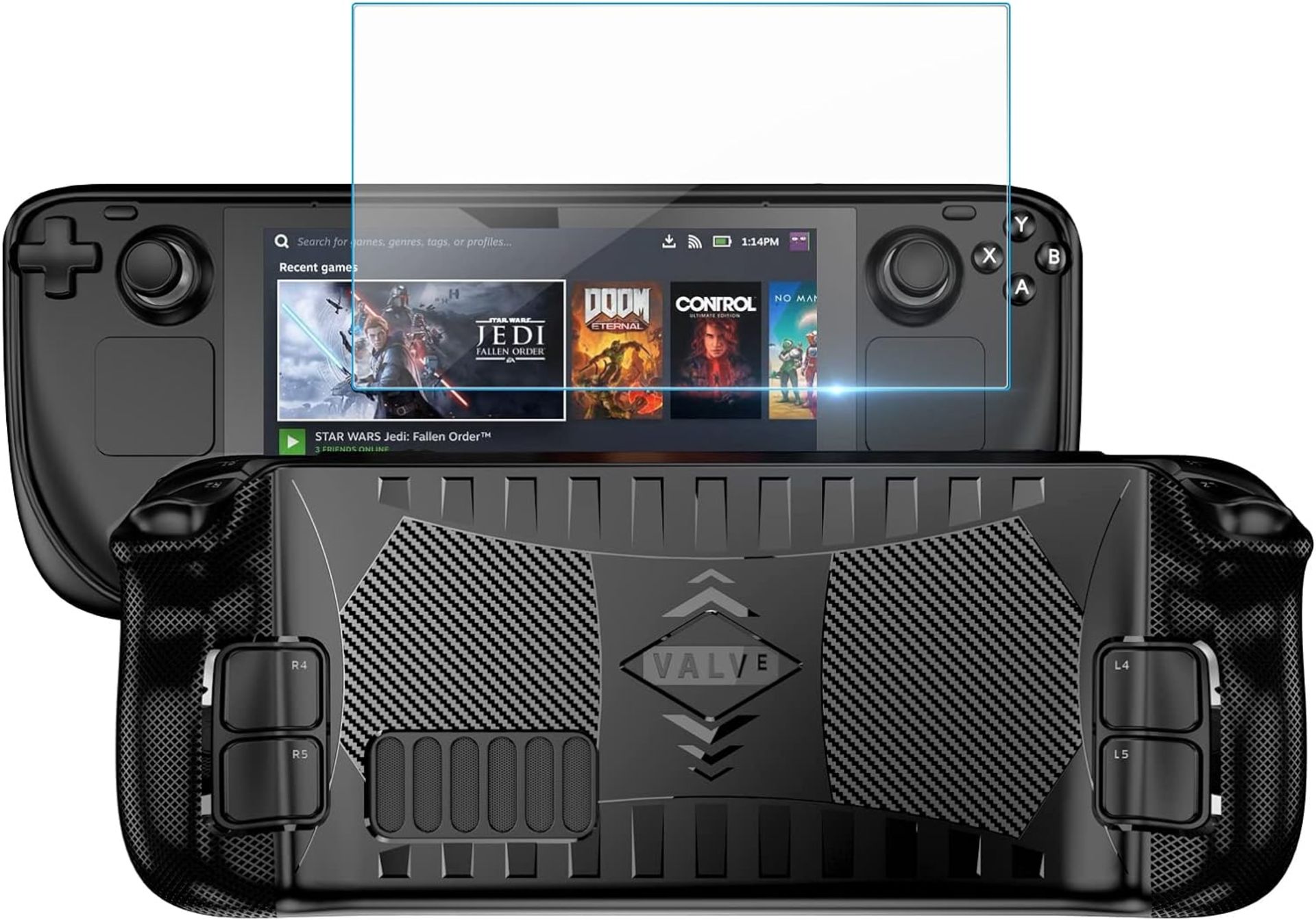 RRP £60 Set of 3 x DLseego Protector Case for Steam Deck, Shock Absorption and Anti-Scratch TPU Case