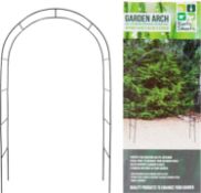 RRP £29.99 VFM - Black Metal Garden Arch - 2.4m Roots & Shoots