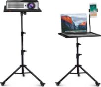 RRP £49.99 LUXBURG Laptop Projector Floor Stand with Mouse Pallet & Phone Holder, Adjustable