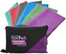 RRP £39 Set of 3 x The Little Bodhi Microfibre Towel Purple 150cm x 80cm