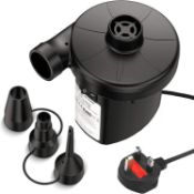 RRP £33 Set of 3 x KERUITA Electric Air Pump, Air Mattress Portable Pump for Inflatables Pool