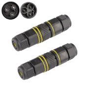 RRP £150 Set of 15 x 2-Pack 3-Pole ip68 Waterproof Cable Connector Plug Socket Butt-Type- Chestele