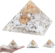 Crocon Rainbow moonstone saver pyramids healing stone gemstone pyramid stones reiki crystal chakra