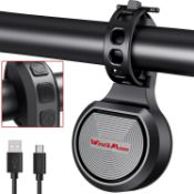 Wind&Moon Electric Bike Bell Alarm Horn Adjustable Volume 130 Decibels IPX6 Waterproof Electric Horn