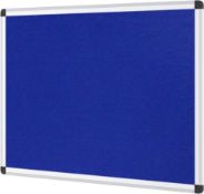 RRP £25 VIZ-PRO Notice Board Felt Blue, Silver Aluminium Frame, 90 X 60 cm