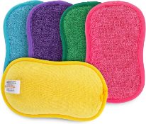Set of 10 x 5-Pack WLLHYF Kitchen Scrub Sponges Multi-Purpose Deep Cleaning Reusable Non-Scratch