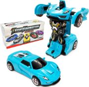 RRP £42 Set of 6 x Transformation Toy Car Transforming Car, Inertia Driven Truck Toy Supercar