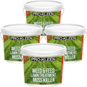RRP £31.99 Pro-Kleen 4 in 1 Weed and Feed Lawn Treatment with Moss Killer - Greens Grass, Kills
