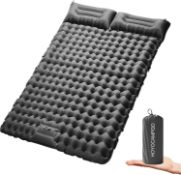 RRP £53.99 Double Camping Mat Inflatable Camping Mattress Ultralight Sleeping Mat with Built-in
