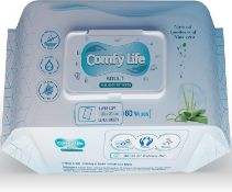 RRP £30 4-Pack Comfy Life Premium Full Body Cleansing Wet Wipes for Adults - Large Luxury Fresh-Feel