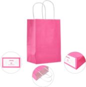 RRP £70 Set of 10 x INTMALTE 15 Pcs Paper Party Bags With Handles Pink Paper Gifts Bags