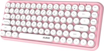 RRP £28.99 Wireless Bluetooth keyboard, Cute Mini 84-key Compact Keyboard, 2.4GHz wireless Bluetooth