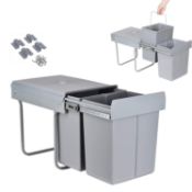 RP £99.99 ybaymy Pull Out Kitchen Waste Bin Under Cabinet 20L + 20L Recycling Kitchen Cabinet