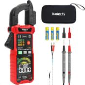 RRP £49.99 KAIWEETS KC602 Clamp Meter, Smart Auto-Range Multimeter 600A AC/DC Current, 600V AC/DC