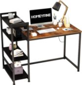 RRP £74.99 HOMEYFINE Computer Desk with 4 Tier Storage Shelves, 120CM Home Office Desk with