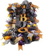 RRP £19.99 Halloween Garland Wreath Autumn Boo Swag Wreaths Scary Front Door Ornaments Autumn