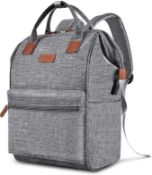 RRP £24.99 marcello Travel Laptop Backpack, Wide Open Lightweight Laptop Bag with USB Charging Port,
