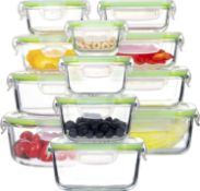 RRP £51.99 Genicook Glass Food Storage Containers Set Glass Container / Lunch Box / Storage