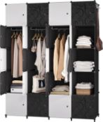 RRP £105 JOISCOPE Portable Wardrobe for Bedroom,20-Cube Storage Foldable Wardrobe With Clothes