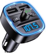 RRP £75 Set of 5 x ORIA Bluetooth FM Transmitter for Car, Wireless in-Car Radio Adapter Car Kit,