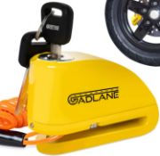 GADLANE Motorcycle Alarm Disc Lock - High Security, Waterproof 110dB Alarm Disc Brake Lock for