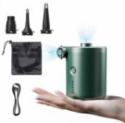 Mini Electric Pump, Air Bed Pump with 3 Nozzles, 4000mAh Battery Type-C Rechargeable, Ideal