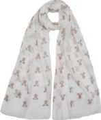 RRP £24 Set of 3 x CLAUDIA&JASON Red Nose Reindeer Christmas Print Scarf Rudolph Scarves Scarfs