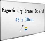 XIWODE Magnetic Dry Erase Board, Wall Mounted Whiteboard, 45 x 30cm, Lightweight White Board