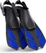 RRP £30 Set of 2 x Greatever Snorkel Fins Adjustable Buckles Open Heel Swim Flippers Travel Size