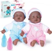 RRP £21.99 Prextex African American Twin Doll Set - Lifelike Reborn Baby Dolls for Girls,