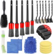 Professional 20Pcs Car Detailing Brush Set Auto Wheel Brush Kit Interior and Exterior Washing Tool