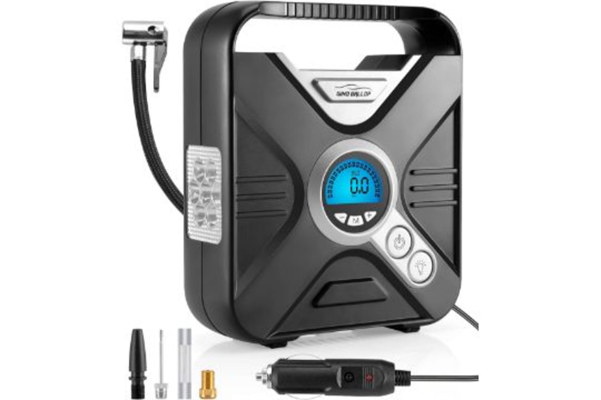 RRP £24.99 WindGallop Car Tyre Inflator Air Compressor Tyre Pump 12V Electric Car Air Pump