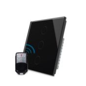 RRP £49.99 LIVOLO Black Remote Wireless Wall Touch Light Switch, LED Indicator, Tempered Glass
