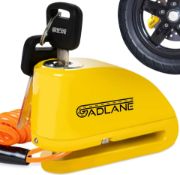 RRP £19.99 GADLANE Motorcycle Alarm Disc Lock - High Security, Waterproof 110dB Alarm Disc Brake