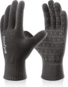 RRP £36 Set of 4 x COOLJOB Winter Warm Gloves, Thermal Knitted Gloves with Touch screen, Anti slip