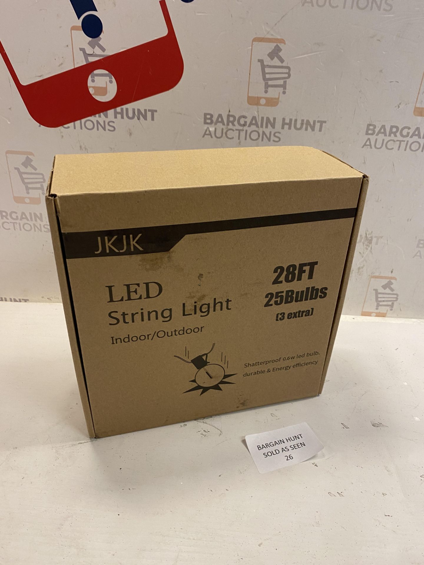 RRP £24.99 JKJK Festoon Lights 28FT G40 Patio Outdoor String Lights LED Shaterproof Plastic Bulbs, - Image 2 of 2