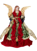 RRP £29.99 Angel Christmas Tree Topper 45cm Red Gold Angel Figurine