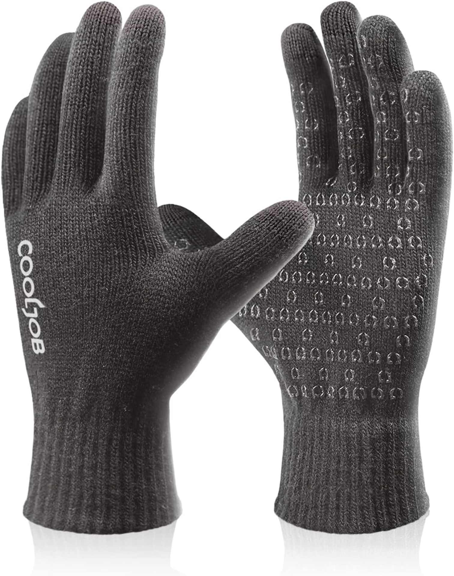 RRP £36 Set of 4 x COOLJOB Winter Warm Gloves, Thermal Knitted Gloves with Touch screen, Anti slip