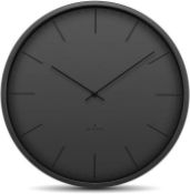 RRP £51.99 Huygens - Tone Index 25cm Black Wall Clock Silent Quartz Movement