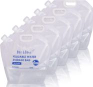 RP £30 Set of 2 x 5-Pack Wit & Work Foldable Water Tank, Foldable Water Storage Bag, Premium
