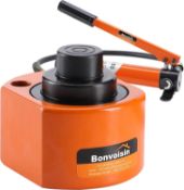 RRP £199 Bonvoisin Hydraulic Cylinder 20T Multi-Section with Hydraulic Pump - 30mm Total Stroke/