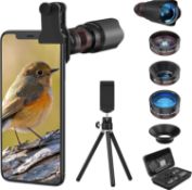 RRP £34.99 Selvim Phone Camera Lens Phone Lens Kit with 22X Telephoto Lens, 235°Fisheye Lens, 25X