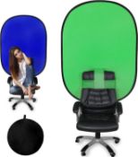 RRP £49.99 Konseen Chair Green Screen Pop Up Portable Chromakey Background 3.9x5.9FT / 120x180cm