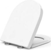 RRP £33.99 D Shape Soft Close Toilet Seat,Toilet Seat White,Soft Close Toilet Seat for Easy