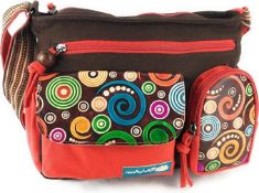 RRP £49.99 MACHA BAG in cotton and leather inserts with colorful prints,Handbag Shoulder bags in